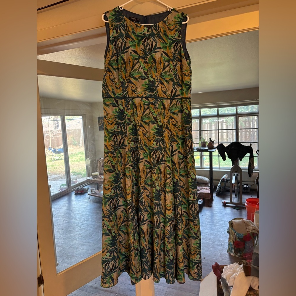 Tropical Cotton and Silk Lafayette 148 New York Maxi Dress Women's Size 14